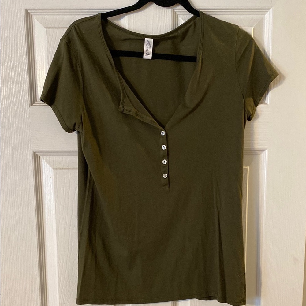 Olive Green Fitted T-Shirt